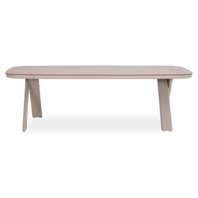 DINING TABLE CRANFIELD SM6499.02 ALUMINUM IN BEIGE--GLASS 242x110x74Hcm.