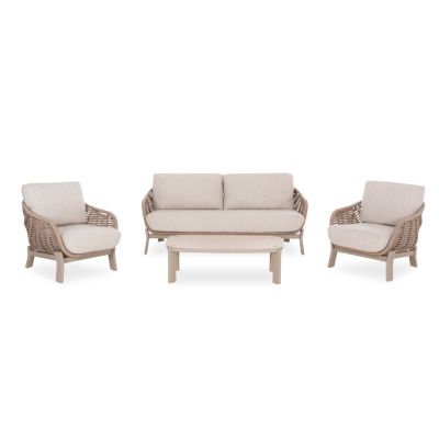 LOUNGE SET 4PCS AMETHYST SM6501.02 BEIGE ALUMINUM-ROPE-SINTERED STONE