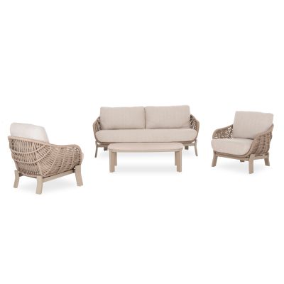 LOUNGE SET 4PCS AMETHYST SM6501.02 BEIGE ALUMINUM-ROPE-SINTERED STONE