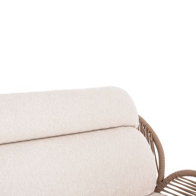 OUTDOOR LOUNGE SET 4PCS RIVEN SM6394.01 IVORY ALUMINUM-ROPE-BEIGE FABRIC