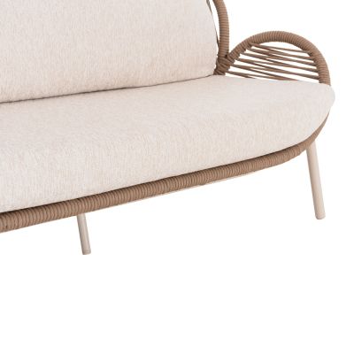 OUTDOOR LOUNGE SET 4PCS RIVEN SM6394.01 IVORY ALUMINUM-ROPE-BEIGE FABRIC