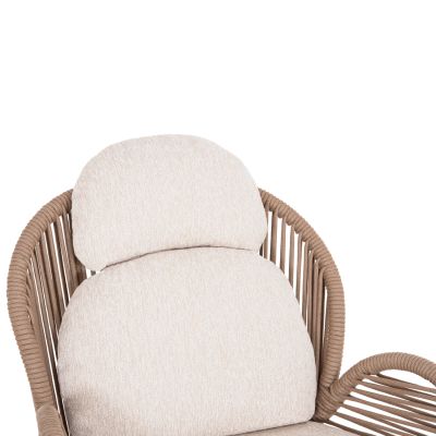 OUTDOOR LOUNGE SET 4PCS RIVEN SM6394.01 IVORY ALUMINUM-ROPE-BEIGE FABRIC