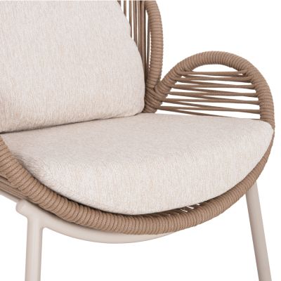 OUTDOOR LOUNGE SET 4PCS RIVEN SM6394.01 IVORY ALUMINUM-ROPE-BEIGE FABRIC