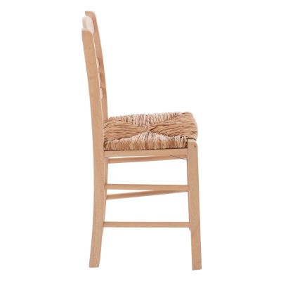 Traditional chair with straw unpainted HM10369.02