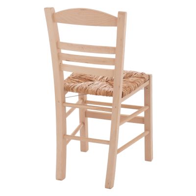 Traditional chair with straw unpainted HM10369.02