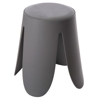 STOOL DENTY HM9619.10 POLYPROPYLENE IN GREY-PU SEAT IN GREY Φ30x45Hcm.