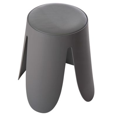 STOOL DENTY HM9619.10 POLYPROPYLENE IN GREY-PU SEAT IN GREY Φ30x45Hcm.