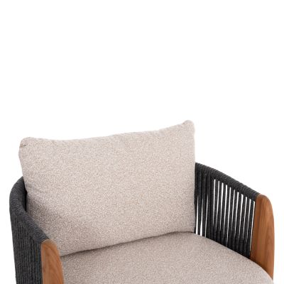 LOUNGE ARMCHAIR AUGUSTUS SM6454.01 GREY ALUMINUM--ROPE--OLEFIN 88x85x83H