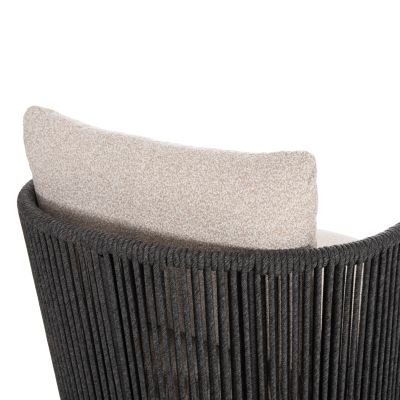 LOUNGE ARMCHAIR AUGUSTUS SM6454.01 GREY ALUMINUM--ROPE--OLEFIN 88x85x83H