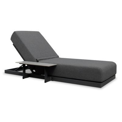 SUNLOUNGER WITH INTEGRATED SIDE TABLE SUBLIME SM6560.01 GREY ALUMINUM & SINTERED STONE 193x69x26H