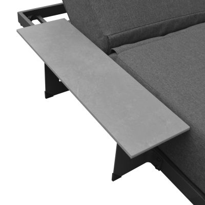 SUNLOUNGER WITH INTEGRATED SIDE TABLE SUBLIME SM6560.01 GREY ALUMINUM & SINTERED STONE 193x69x26H