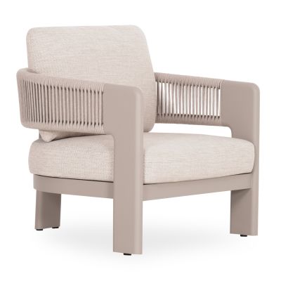 LOUNGE SET 4PCS BARON SM6478.04 BEIGE ALUMINUM--LIGHT GREY ROPE-OLEFIN