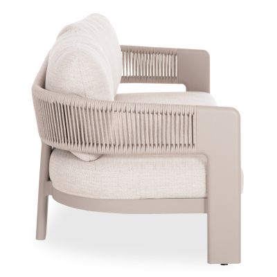 LOUNGE SET 4PCS BARON SM6478.04 BEIGE ALUMINUM--LIGHT GREY ROPE-OLEFIN