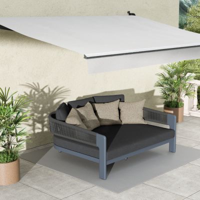 ДВОЕН DAYBED BARON -  DARK GREY ALUMINUM-БЕЖОВО -ВЪЖЕВО-ОЛЕФИН 168x143x70В