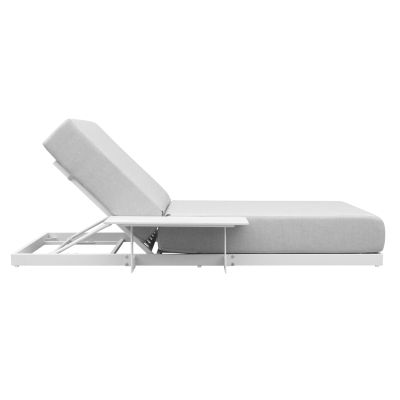 SUNLOUNGER WITH INTEGRATED SIDE TABLE SUBLIME SM6560.02 WHITE ALUMINUM & SINTERED STONE 193x69x26H