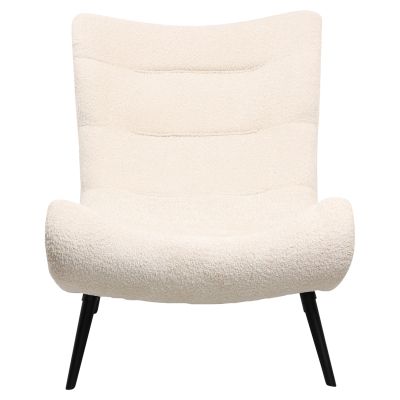 ARMCHAIR BRYM HM9605.06 ECRU BOUCLE FABRIC-BLACK WOODEN LEGS 97x80x100Hcm.