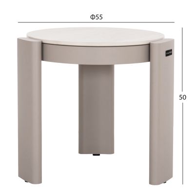 ΤΡΑΠΕΖΑΚΙ ΒΟΗΘΗΤΙΚΟ ΣΤΡΟΓΓΥΛΟ BARON SM6481.04 ΑΛΟΥΜΙΝΙΟ ΣΕ ΜΠΕΖ Φ58,5x50Υεκ.