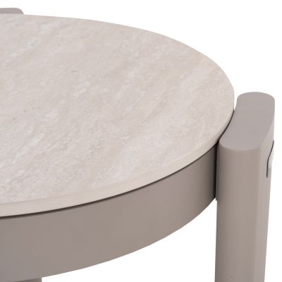 ΤΡΑΠΕΖΑΚΙ ΒΟΗΘΗΤΙΚΟ ΣΤΡΟΓΓΥΛΟ BARON SM6481.04 ΑΛΟΥΜΙΝΙΟ ΣΕ ΜΠΕΖ Φ58,5x50Υεκ.