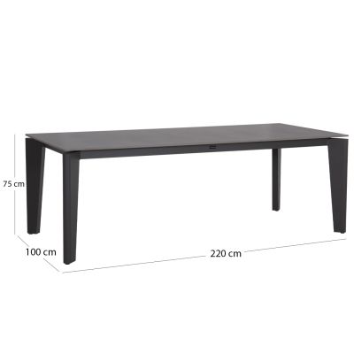 OUTDOOR 6-SEATER DINING SET CERRIG SM10851.01 ALUMINUM-SINTERED STONE-OLEFIN IN GREY