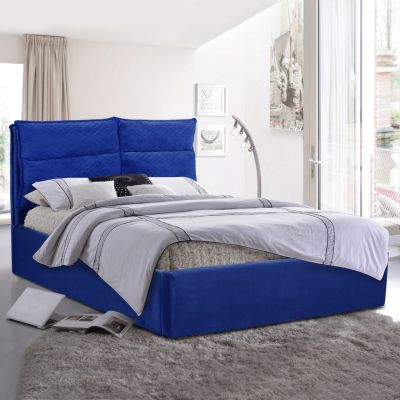 Легло Royalty от синьо кадифе King Size 160x200 см. HM563.08