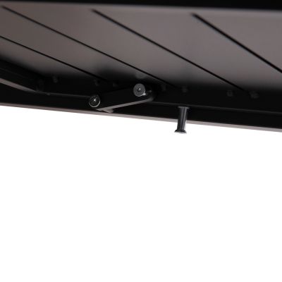 OUTDOOR DINING SET 7PCS KRUM HM21157 DARK GREY ALUMINUM--P.E. RATTAN