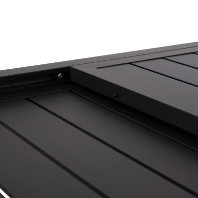 OUTDOOR DINING SET 7PCS KRUM HM21157 DARK GREY ALUMINUM--P.E. RATTAN