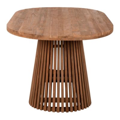 DINING TABLE REMIK HM9835 RECYCLED TEAK WOOD IN NATURAL 100x200x75,5Hcm. TABLETOP 4cm.