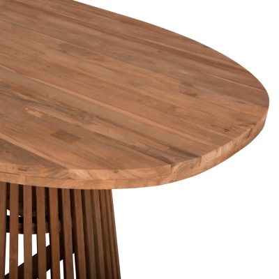 DINING TABLE REMIK HM9835 RECYCLED TEAK WOOD IN NATURAL 100x200x75,5Hcm. TABLETOP 4cm.