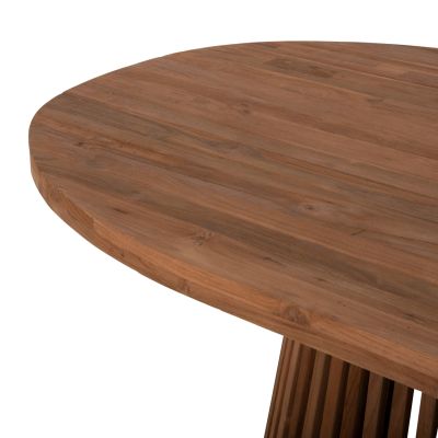 DINING TABLE REMIK HM9835 RECYCLED TEAK WOOD IN NATURAL 100x200x75,5Hcm. TABLETOP 4cm.