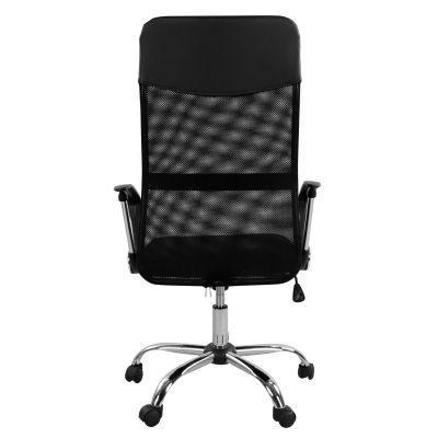 Офис стол HM1000.01 Черен С Мрежа и хромирана основа 61x56x118 см