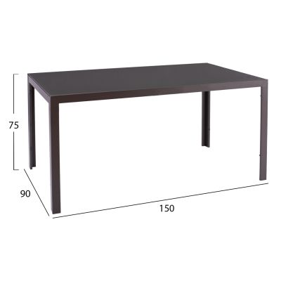 OUTDOOR 5-PCS DINING SET LEOFER HM21009 DINING TABLE & 4 ARMCHAIRS--BROWN