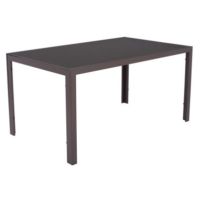 OUTDOOR 5-PCS DINING SET LEOFER HM21009 DINING TABLE & 4 ARMCHAIRS--BROWN