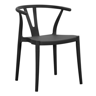 Градински стол за хранене BRAVE - от полипропилен в черно 47x42x84.5 см