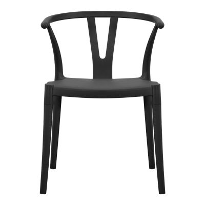 Градински стол за хранене BRAVE - от полипропилен в черно 47x42x84.5 см