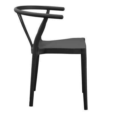 Градински стол за хранене BRAVE - от полипропилен в черно 47x42x84.5 см