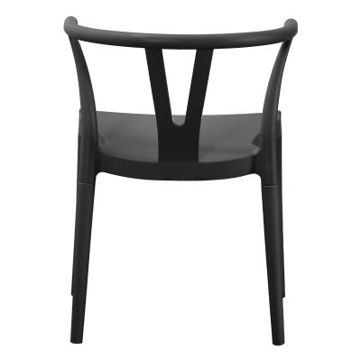 Градински стол за хранене BRAVE - от полипропилен в черно 47x42x84.5 см