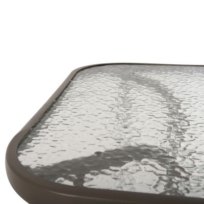 OUTDOOR DINING SET 5PCS LEONE HM10835.04 METAL CHAIRS & TABLE 110x60cm CHAMPAGNE