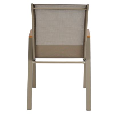 OUTDOOR DINING SET 5PCS LEONE HM10835.04 METAL CHAIRS & TABLE 110x60cm CHAMPAGNE