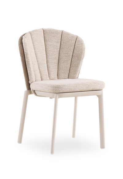 DINING CHAIR GOFFEN SM6398.01 IVORY ALUMINUM-BEIGE CUSHIONS-ROPE 57x61,5x82Hcm