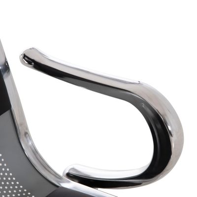 BENCH 3-SEATER AIRPORT-TYPE AVIATOR HM18400 METALLIC WITH BLACK PU 172x55x76Hcm.