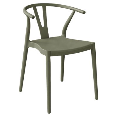 OUTDOOR DINING CHAIR BRAVE HM6625.05 POLPYPROPYLENE IN OLIVE GREEN 47x42x84.5Hcm