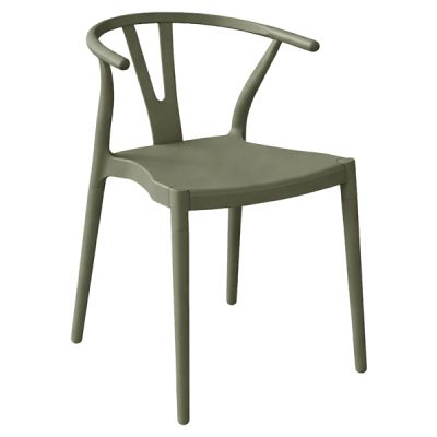OUTDOOR DINING CHAIR BRAVE HM6625.05 POLPYPROPYLENE IN OLIVE GREEN 47x42x84.5Hcm