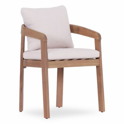 DINING CHAIR CRAVIN HM6441 ACACIA WOOD--CUSHIONS IN BEIGE 58x61x74Hcm.