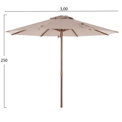 ПРОФЕСИОНАЛЕН ЧАДЪР Φ3,00 м GLADELL - БЕЖОВ АБАРЮР - ТЕРМОПРЕНОСЕН АЛУМИНИЕВ (БЕЗ ОСНОВА)