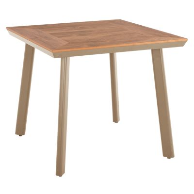 ALUMINUM DINING TABLE SQUARE TABER HM5563.04 CAPPUCCINO WITH POLYWOOD TOP 80x80x73Hcm.