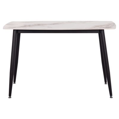 DINING TABLE RAVEN HM9854.04 CERAMIC TOP IN CALACATTA MARBLE SCHEME-BLACK METAL LEGS 120x70x73Hcm.