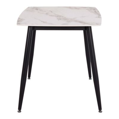 DINING TABLE RAVEN HM9854.04 CERAMIC TOP IN CALACATTA MARBLE SCHEME-BLACK METAL LEGS 120x70x73Hcm.
