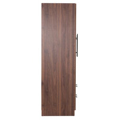 WARDROBE 3-LEAF WITH 2 DRAWERS CARYS HM746.11 MELAMINE IN WALNUT/WENGE 150x55.5x160Hcm