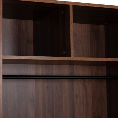 WARDROBE 3-LEAF WITH 2 DRAWERS CARYS HM746.11 MELAMINE IN WALNUT/WENGE 150x55.5x160Hcm