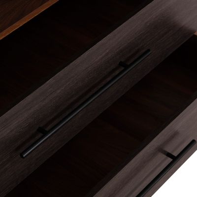 WARDROBE 3-LEAF WITH 2 DRAWERS CARYS HM746.11 MELAMINE IN WALNUT/WENGE 150x55.5x160Hcm